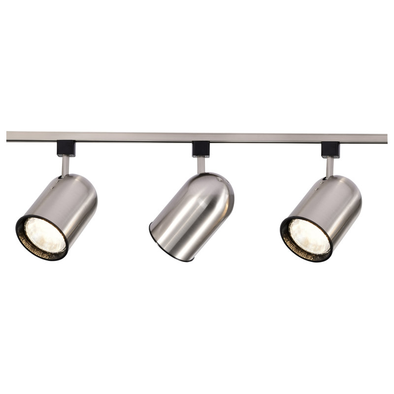 Ensemble de rail d'éclairage 48 po à 3 lumières, Nickel brossé