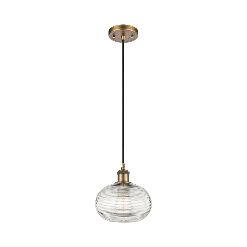 Luminaire suspendu simple à 1 lumière Jerard, Laiton brossé