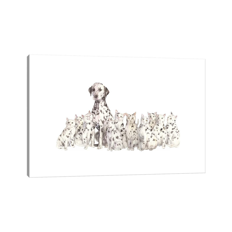 Dalmatian And Copycats by Wandering Laur - Wrapped Canvas Print, 66.04 cm H x 45.72 cm W x 3.175 cm D