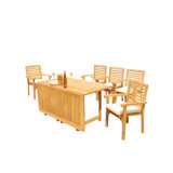 Hari Outdoor 6 - Piece Teak Dining Set