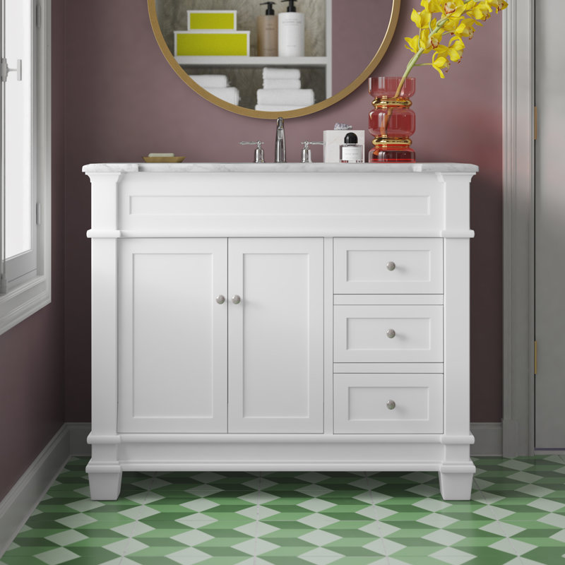 Ensemble de meuble-lavabo simple 42 po Lydie, Blanc