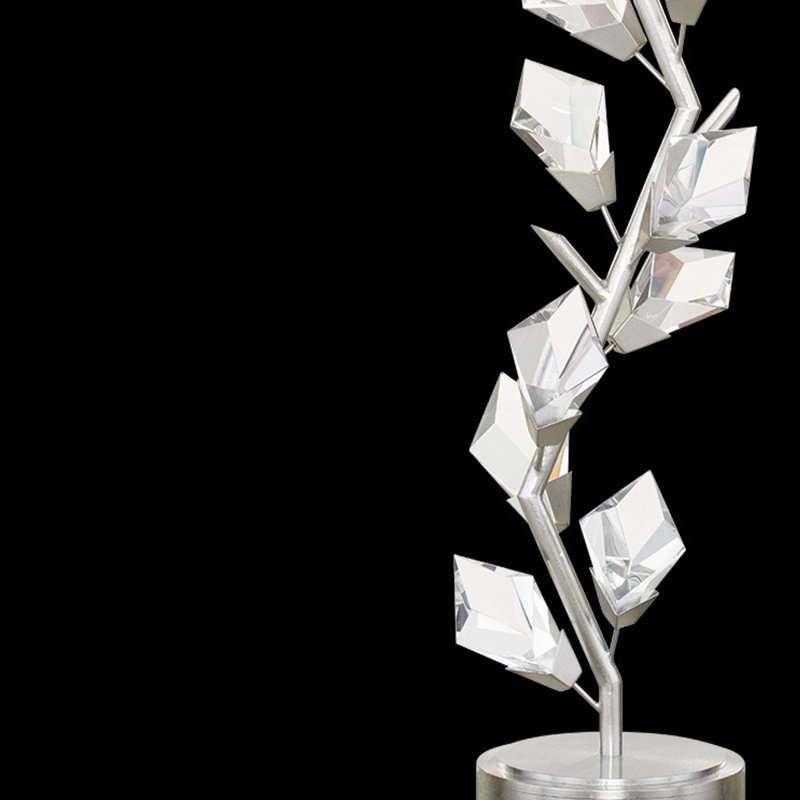 Foret Metal Table Lamp, Silver, White