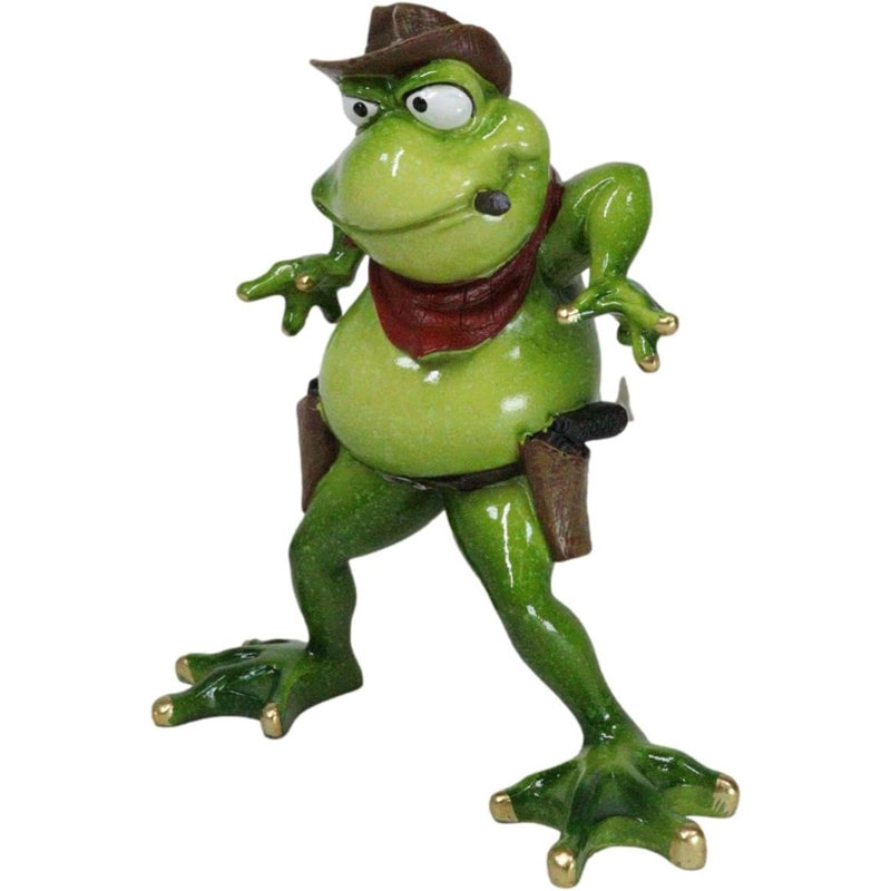 Figurine Wild West Cowboy Toad Frog avec un cigare et un chapeau