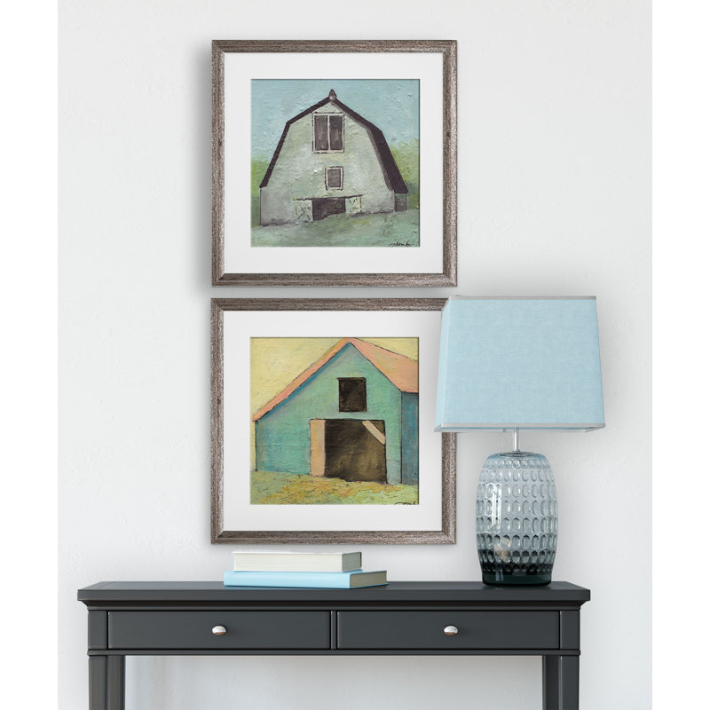 " Barns II " 2 - Pieces, Brown Framed
