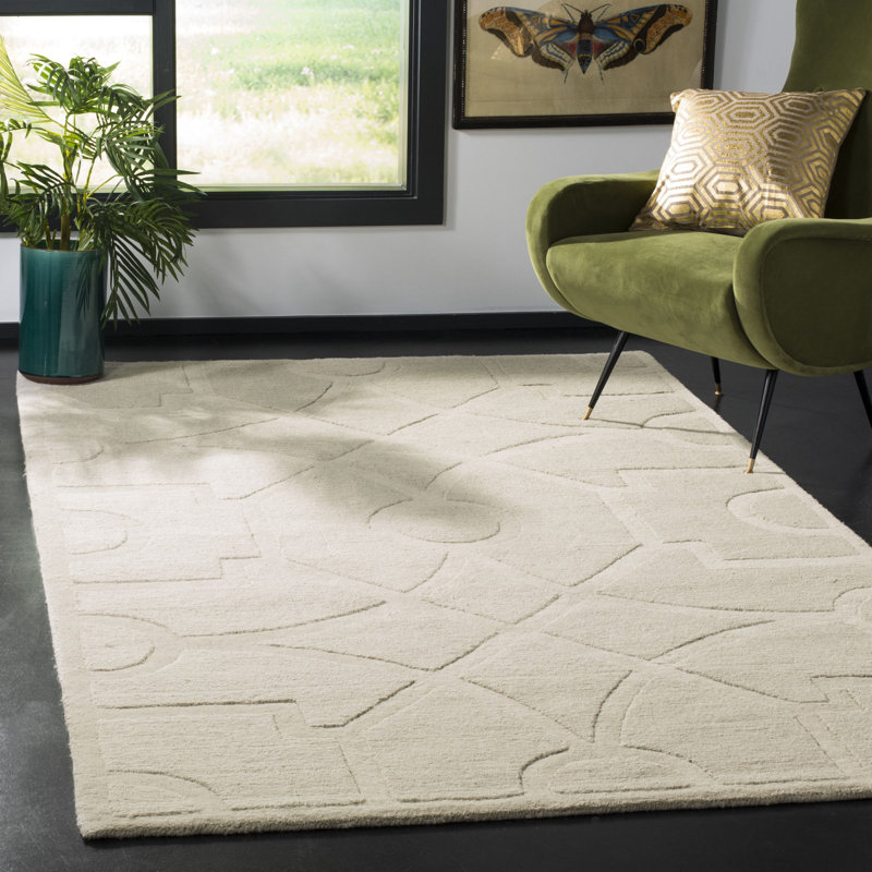 Jamon Martha Stewart Hand Tufted Wool Geometric Rug, Rectangle 5' x 8'