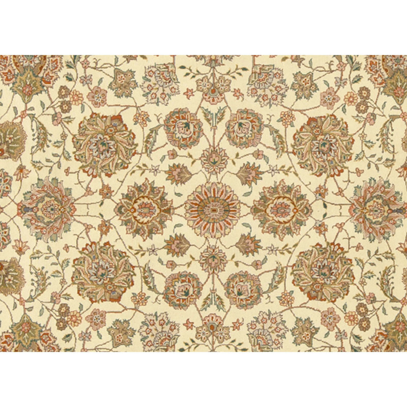 High-Quality Hand-Knotted Ivory Area Rug
