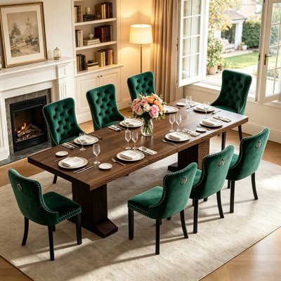 63"–94.5" Extendable Rectangular Dining Table Set with Upholstered Chairs, Rustic Expandable Dining Table and Chair Set for Home Office