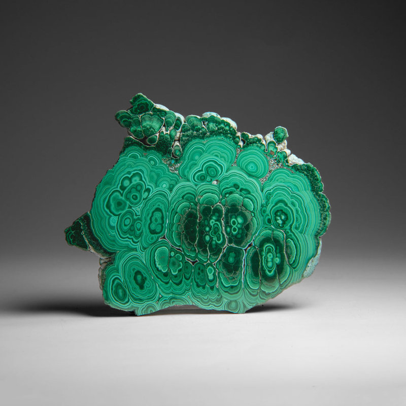 Genuine Polished Malachite Stalactite Slice (219 Grams)
