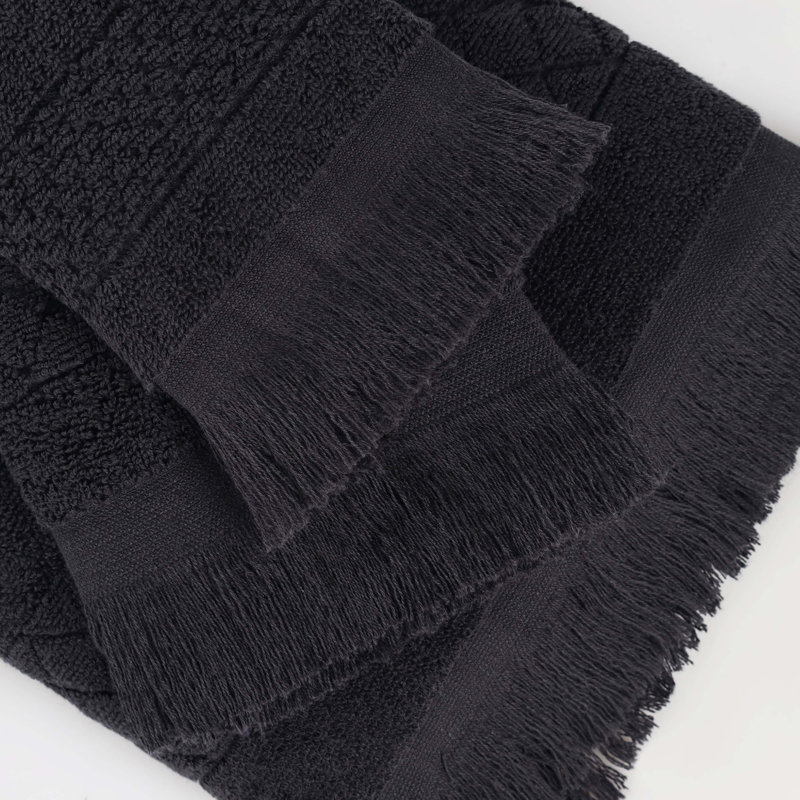Serviette de bain Rolla, Noir, noir, noir, noir, Essuie-mains - paquet de 6