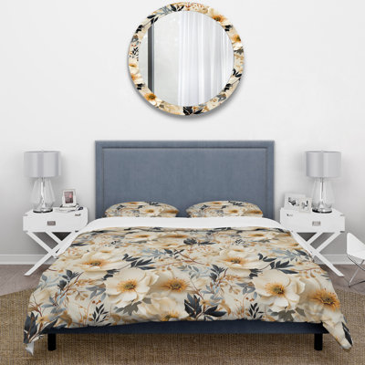 Ensemble de housse de couette Autumn Boho Chic Poppy Blooms II - Floral