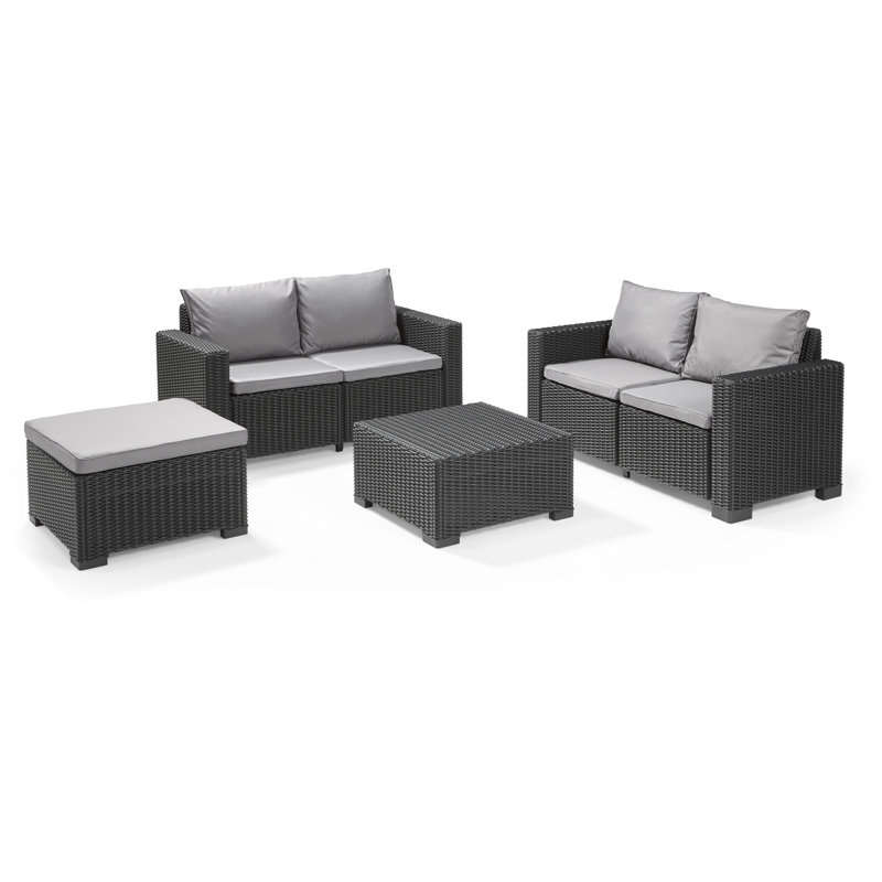 Keter California 4 Seater Outdoor Double Garden Furniture Lounge Set