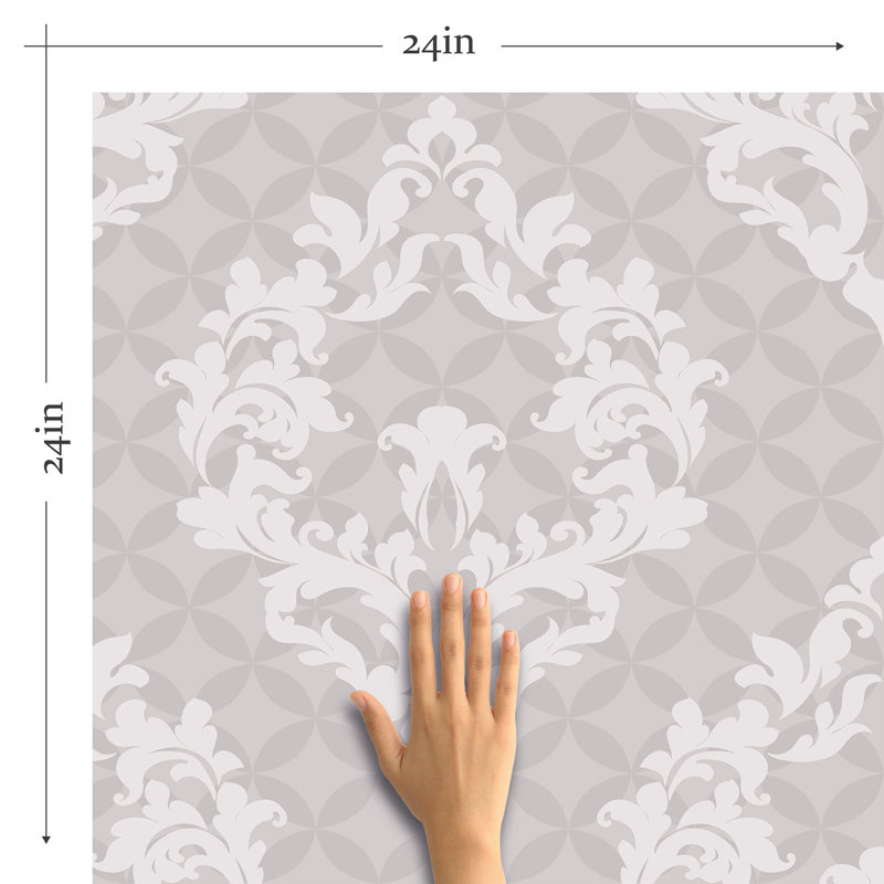 Peel & Stick Damask Tile, 126" L x 24" W