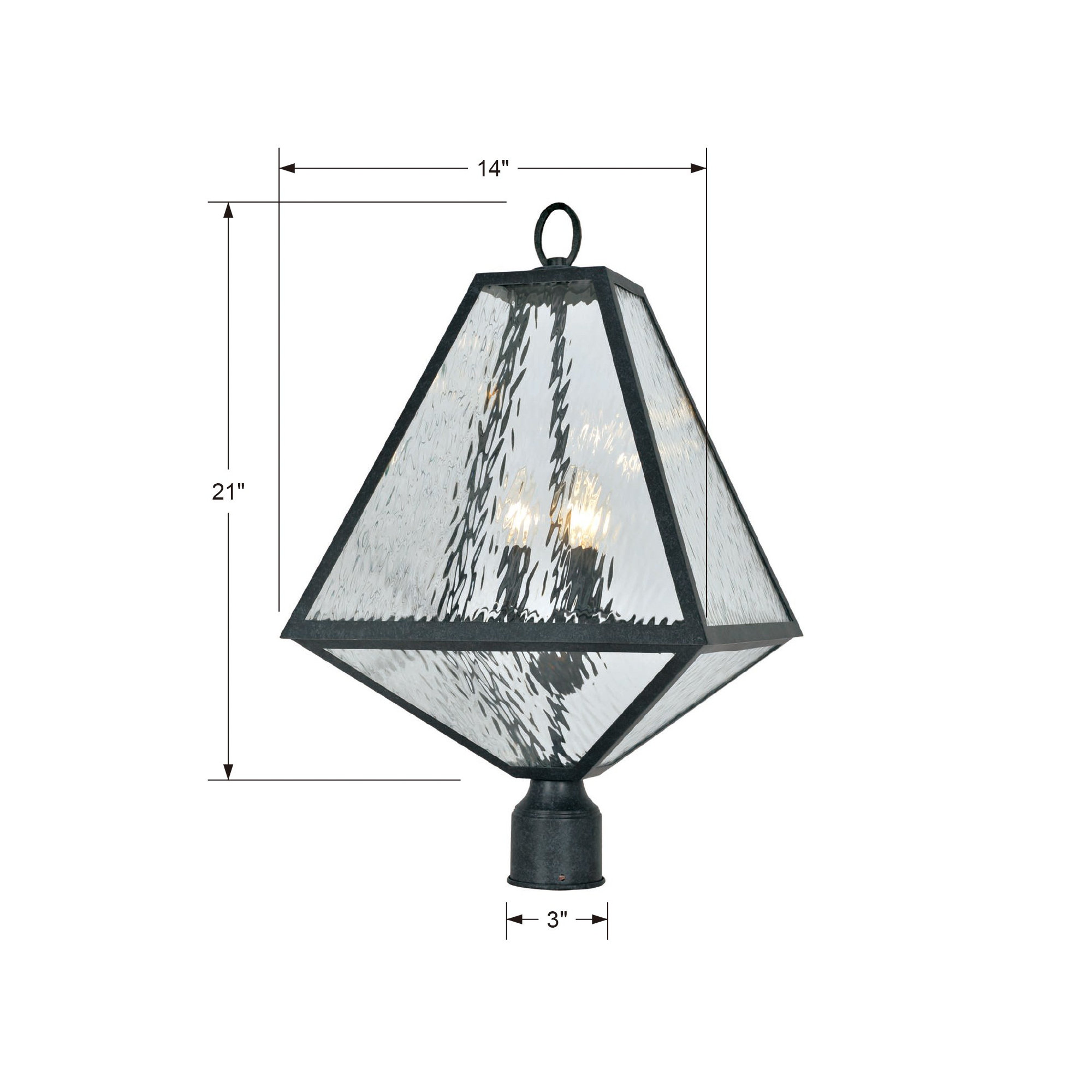 Maribel Metal Outdoor Lantern Head, 15.5'' H x 8'' W