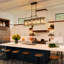 33" Modern Farmhouse 5-Light Oval Clear Glass Linear Kitchen Island Chandelier