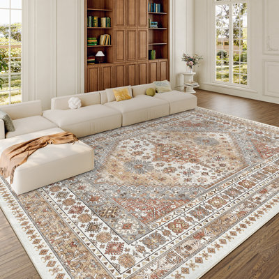 Malaika Machine-Washable Non-Slip Medallion Area Rug