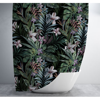 Rideau de douche Dark Tropical Florals