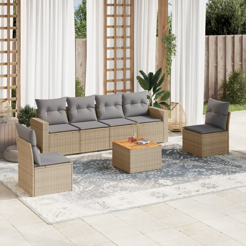  Ensemble de canapé de jardin beige