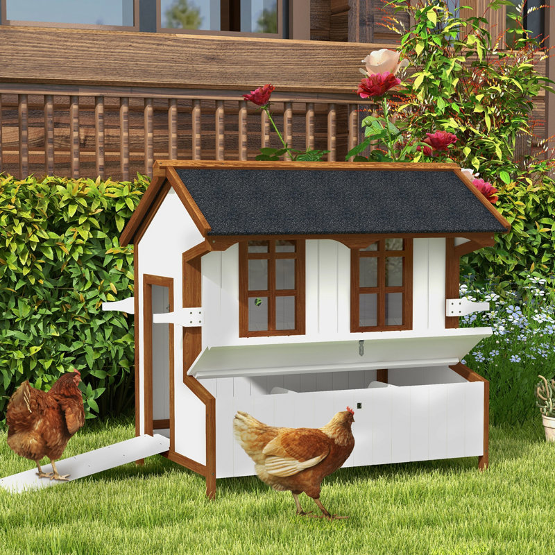 Lapin portable avec nichoir spacieux et poulet facile à déplacer de 47 po - fabriqué à partir de sapin naturel
