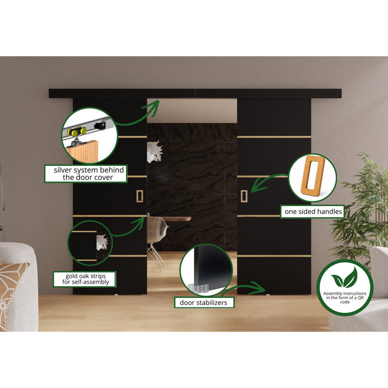 Baban 2 Door, Black, 154cm x 205cm