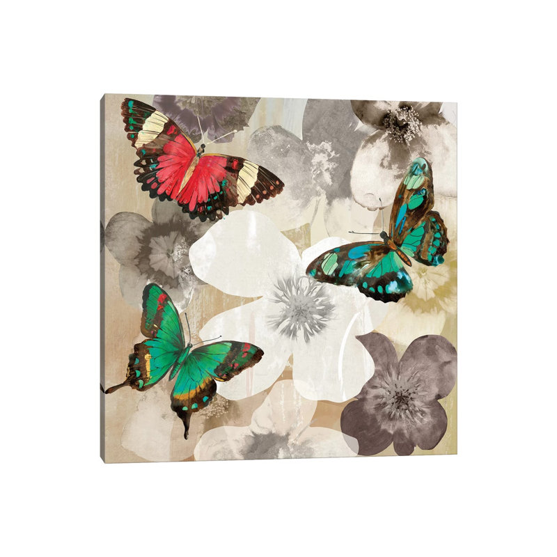 Aflutter III 1 Piece Wrapped Canvas Wall Art, 93.98 cm H x 93.98 cm W x 1.91 cm D
