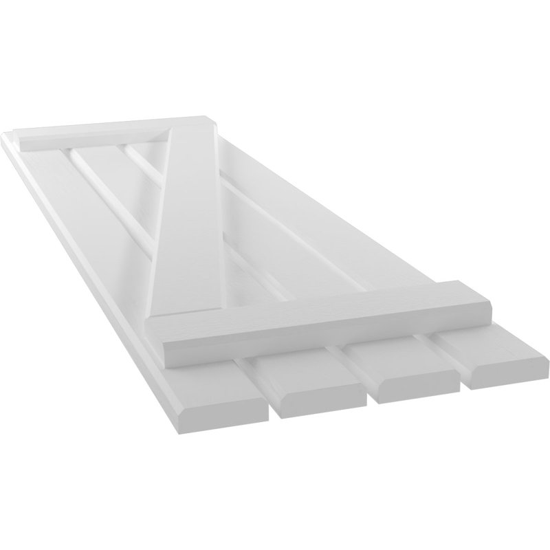 Volets de planche-n-lattes avec barre en Z (par paire) Americraft (2 lattes), Blanc, 15 1/2", 33"
