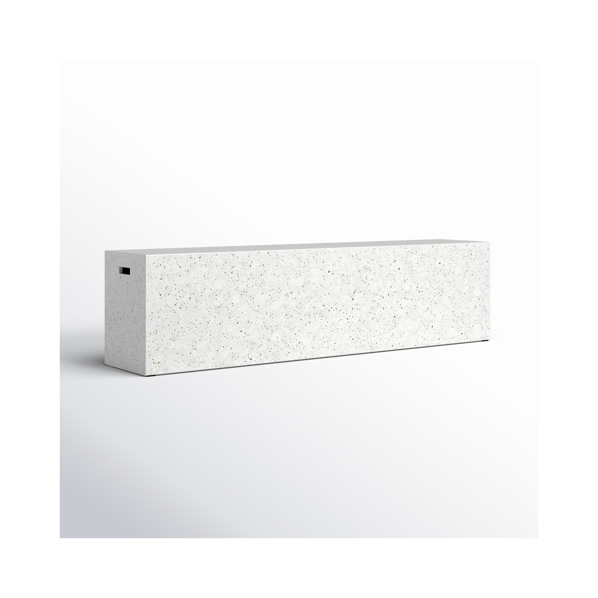 Kareen Bench, Ivory Terrazo, 18"H x 70.75" W x 14" D