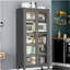 Open door kitchen shelf, multi-layer home microwave oven storage cabinet, bowl edge cabinet, storage cabinet, grey-501562530