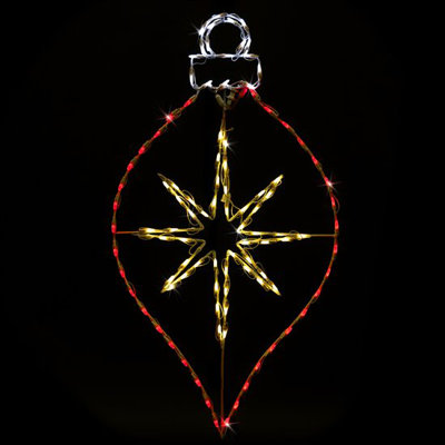 Ornament Finial with Star Lighted Display