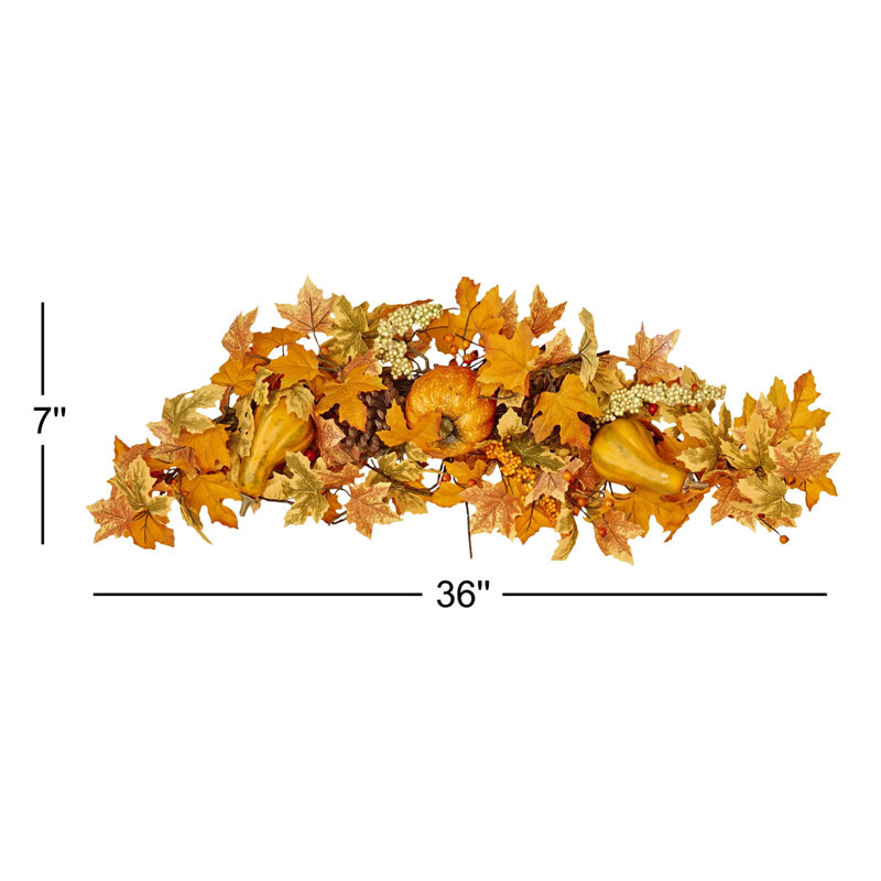 Feuille d’érable avec ornement citrouille