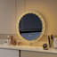 Miroir de salle de bain HD à DEL transparent - 3 températures de couleur à contrôle tactile, lumière douce et base en acrylique de tournesol-1186923256