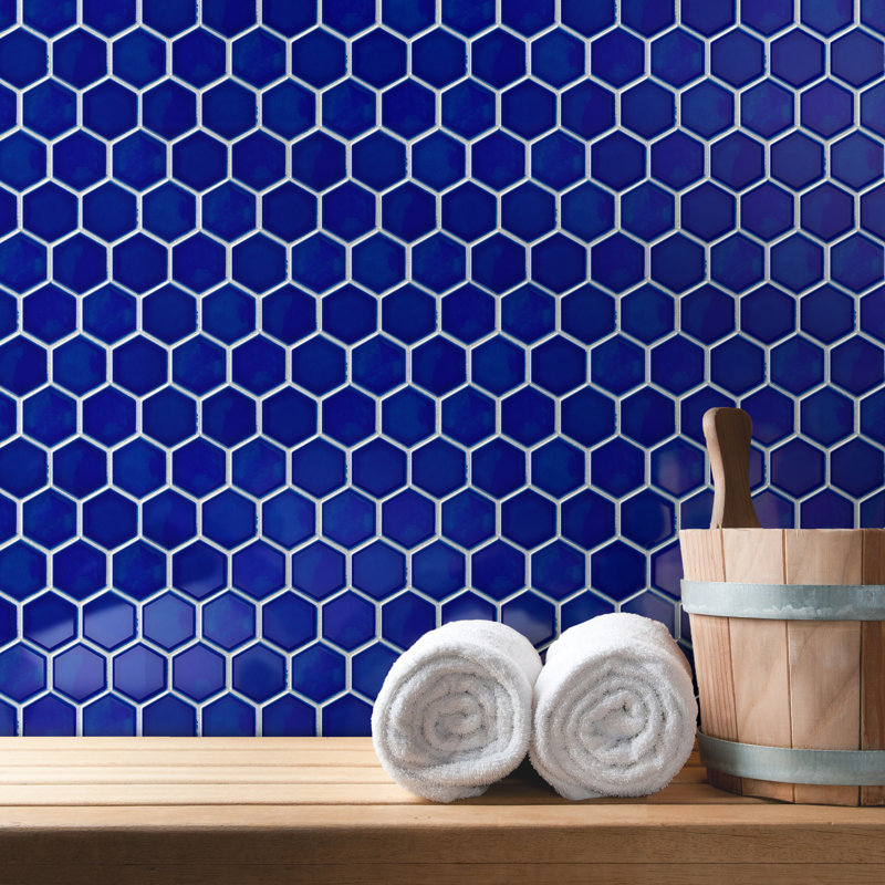 Metro Ion 2" Hex Sapphire 11-1/8" x 12-5/8" Porcelain Mosaic Tile