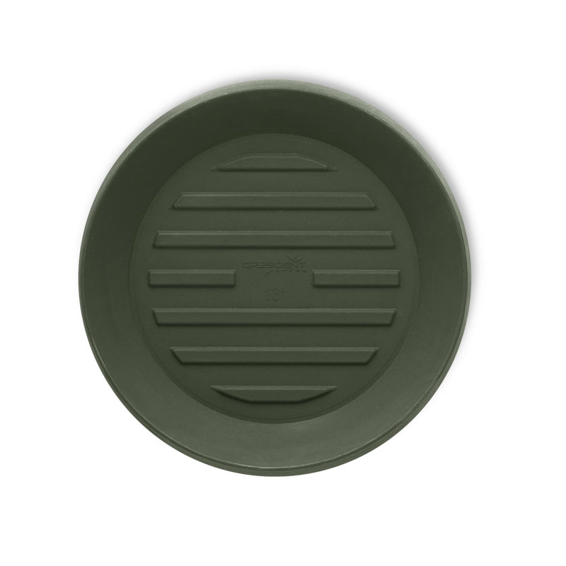 Circular Universal Round Planter Saucer, 1.5" H x 15" W x 15" D, Olive