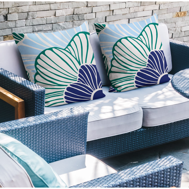 Housse et insert de coussin décoratif intérieur / extérieur en mélange de polyester, L 15 po x H 15 po, Émeraude