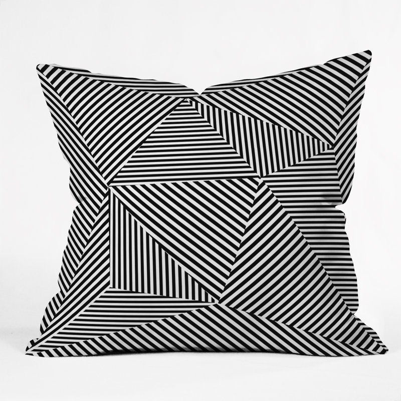  Housse et insert de coussin extérieur d'extérieur, H 16 po x l 16 po, Géométrique / rayé