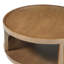Table basse en bois de style Mid-Century moderne, table basse ronde en canne avec côté en rotin PE pour le salon