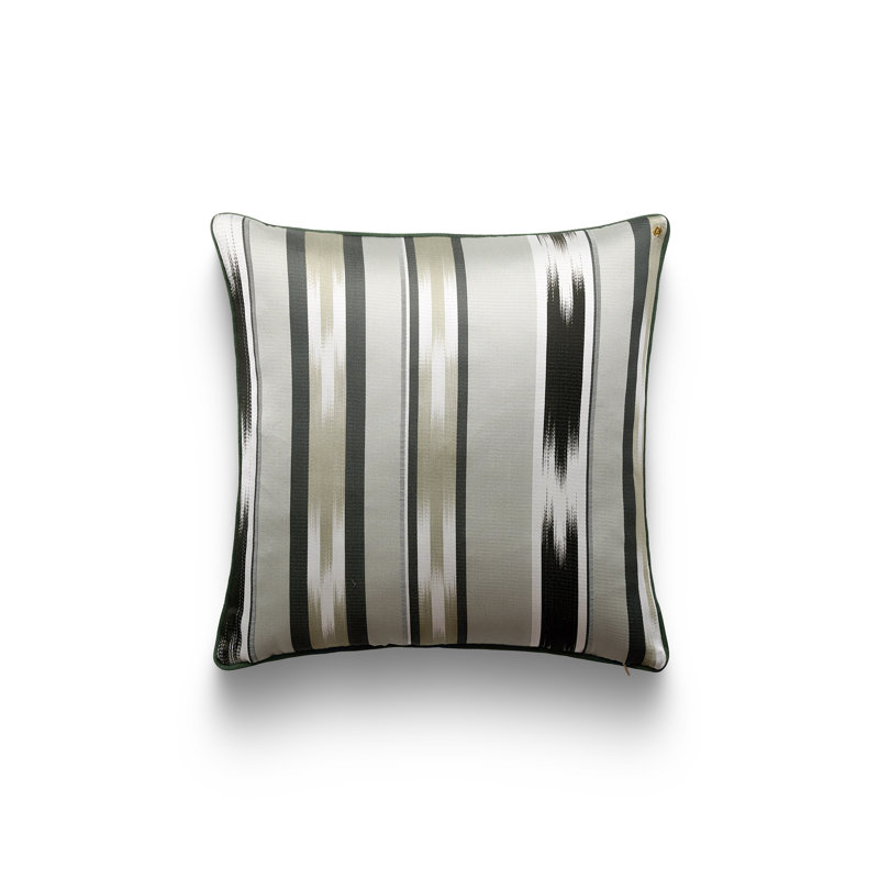 Kutnu Large Ikat Pattern Pillow, Sage