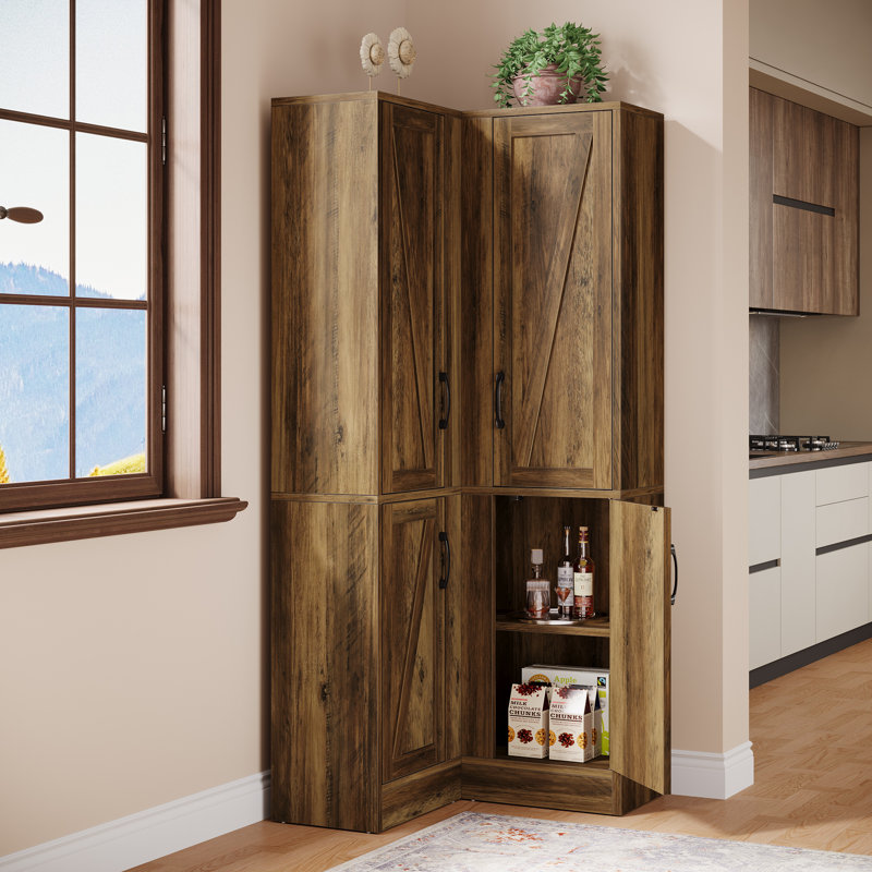 Armoire d'appoint autoportante 70,87 "H, armoire d'angle avec portes