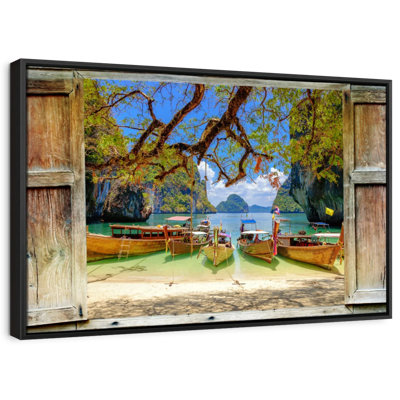 Transport «Window To Long Tail Boat Wall Art»