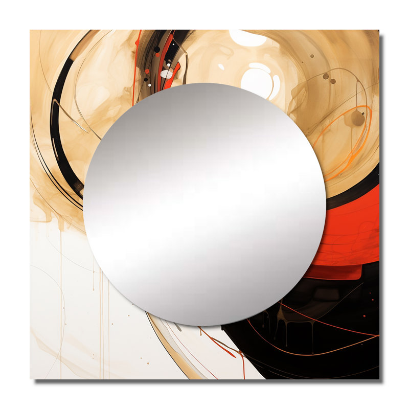 Conversations of the Earth Dynamic Shapes V - formes abstraites grand miroir carré pour décoration murale, 29 po x 29 po