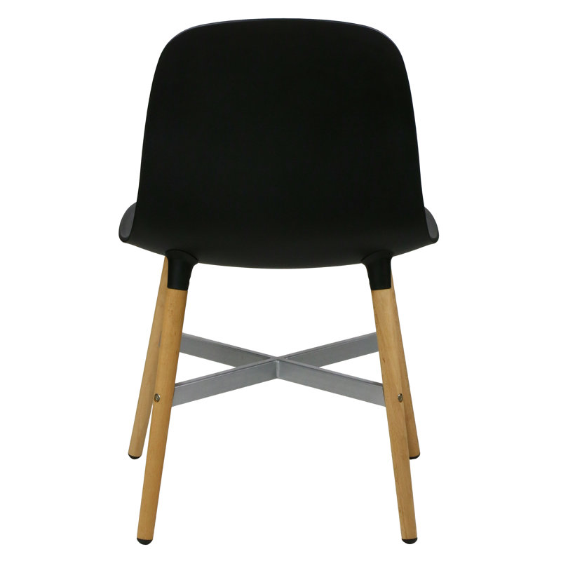 Hermina 16.54'' H Stacking Side Chair, Black