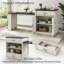 Îlot de cuisine 83,1 po avec table coulissante et supports de rangement pour 2 à 6 personnes, îlot de cuisine avec portes en verre trempé