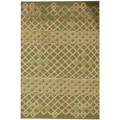 Geometric Hand Knotted Area Rug