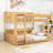 Queen Over Queen Wood Bunk Bed With Shelves, Dual Charging Stations And Guardrails-359828695