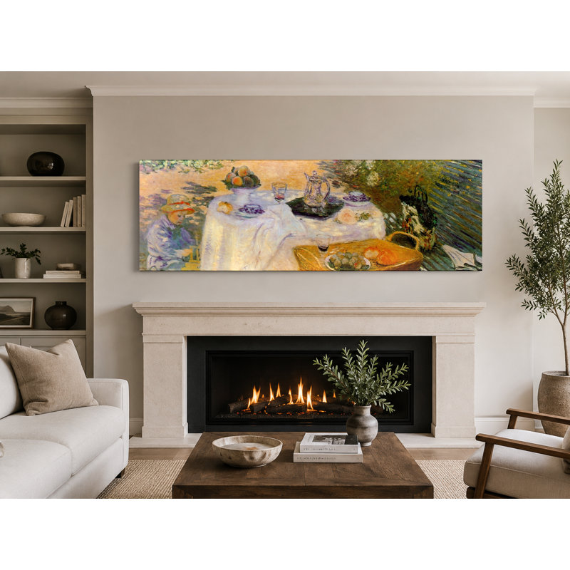 Le déjeuner (1873) - Art mural sur toile panoramique, 36" W x 12" H