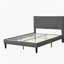 Grande base de lit plateforme avec tête de lit, poutres de soutien en bois massif, base de matelas, pas besoin de coffre, facile à assembler, gris