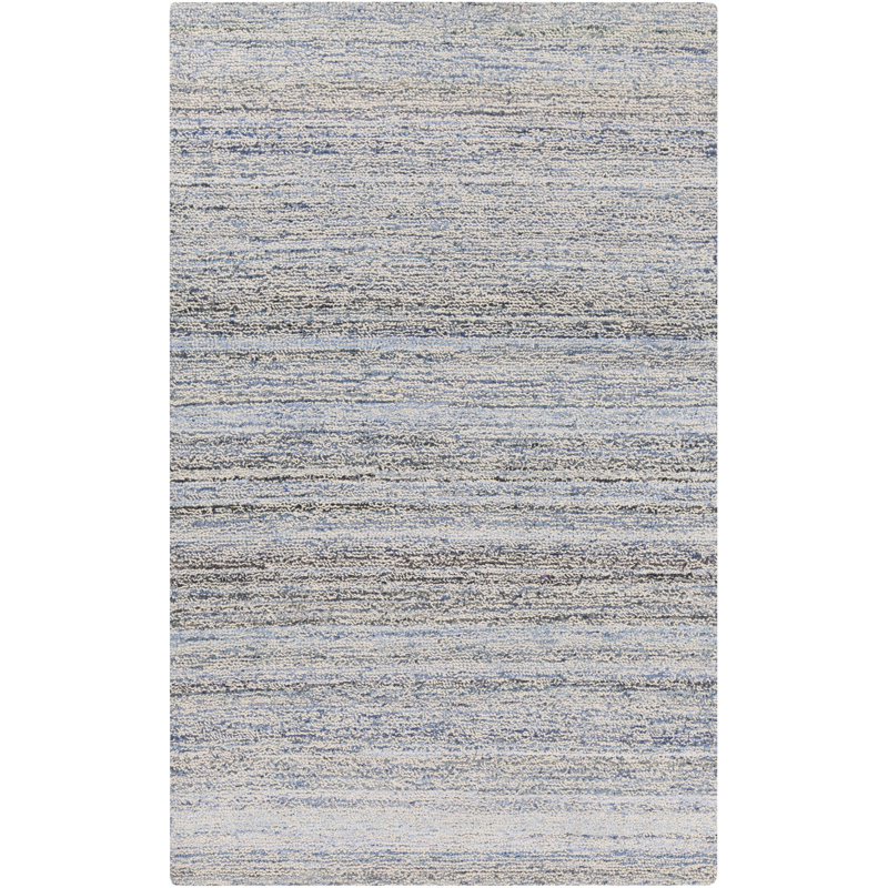 SAMPLE-Halton Striped Handmade Tufted Wool/Cotton Purple Area Rug
