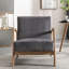 Fauteuil d'appoint à cadre ouvert avec coussins moelleux et tissu velours Classic Mid Century Modern-782892950