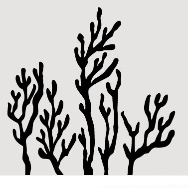 Décalcomanie murale corail, Noir