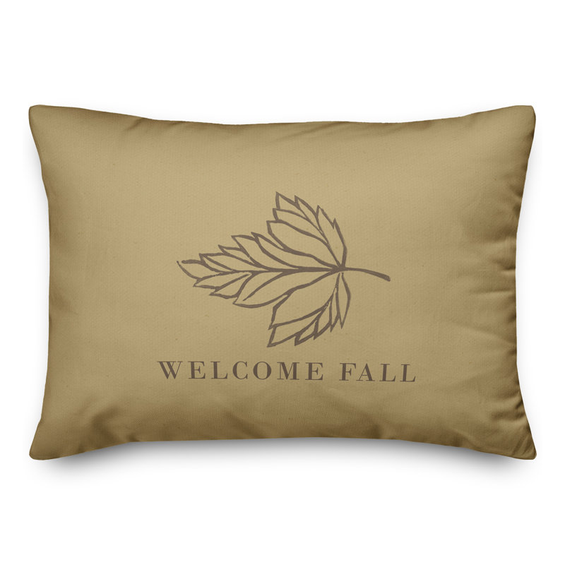 Welcome Fall Leaf Square Pillow Cover & Insert