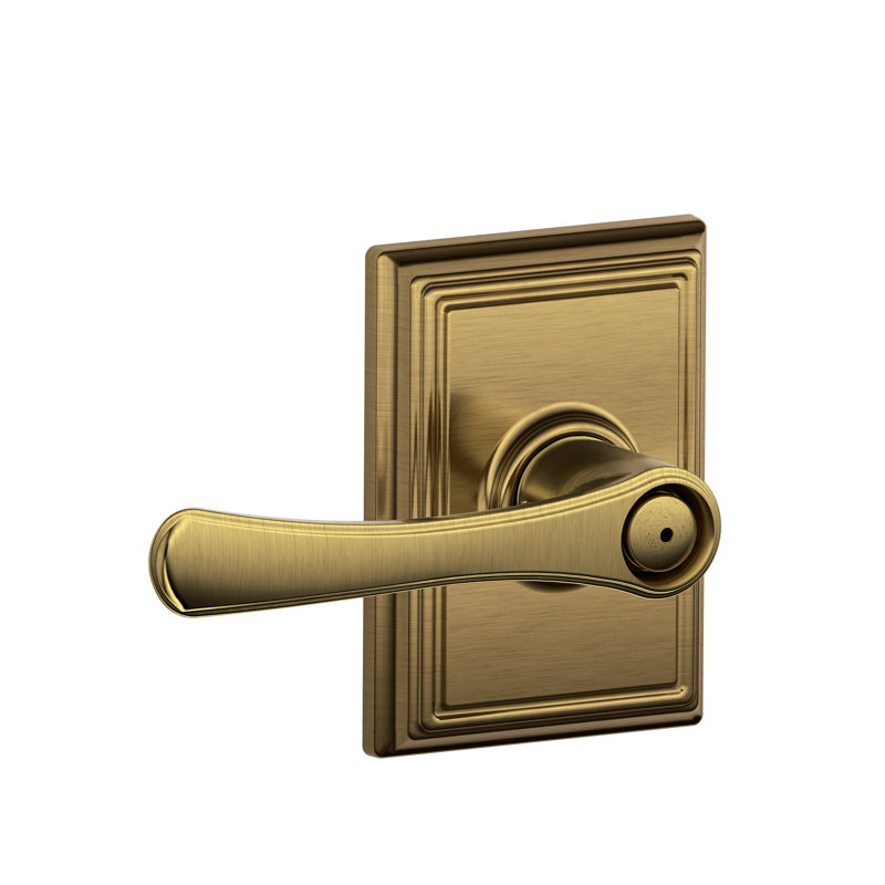 Avila Lever with Addison Trim Bed and Bath Lock, Antique Brass